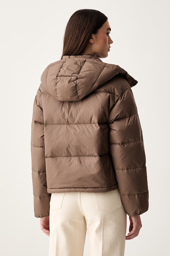 Oblečení Calvin Klein Jeans péřová bunda dámská LV047H500G hnědá
