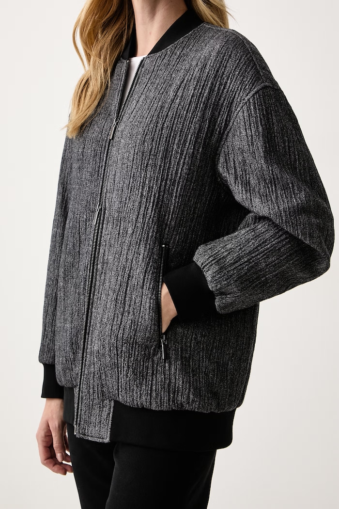 Giacca bomber da donna con misto lana Armani Exchange XW003141.AF26090 grigio