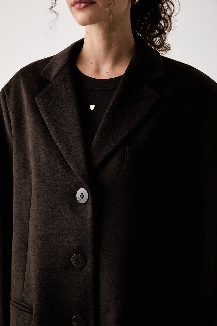 Kratki kaput za žene s dodatkom vune Armani Exchange XW003139.AF26076 smeđa