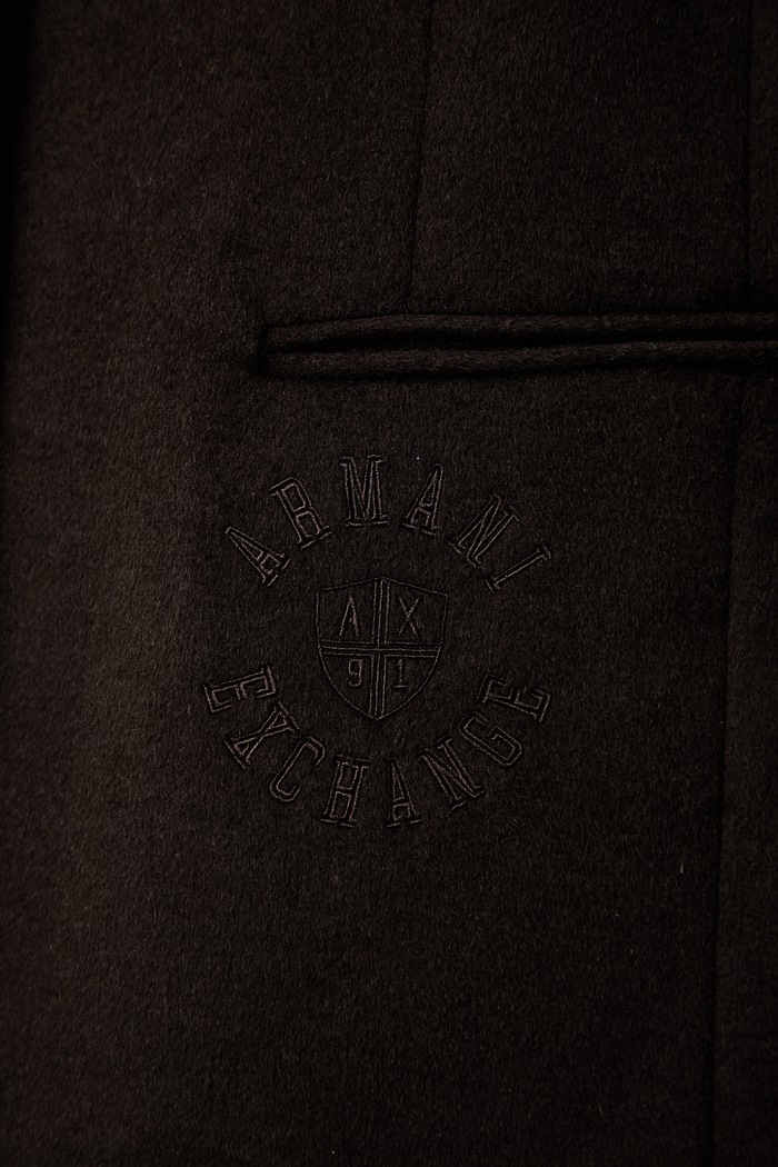 Kratki kaput za žene s dodatkom vune Armani Exchange smeđa XW003139.AF26076