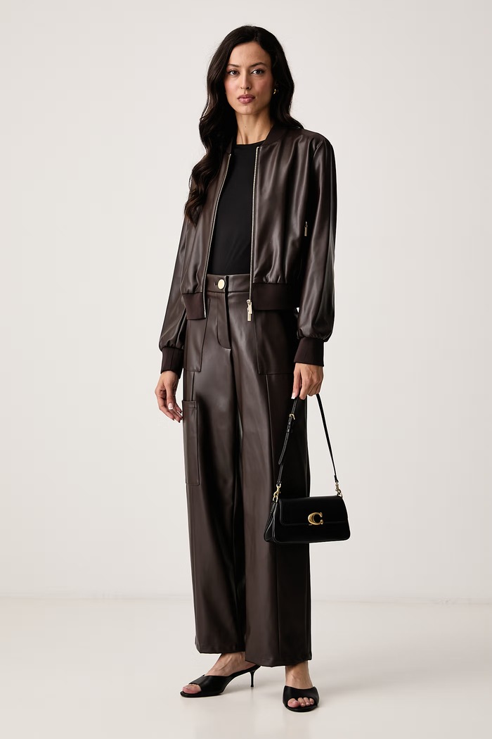 Armani Exchange Bunda bomber dámska z imitácie semišu XW003136.AF10203 hnedá AW26