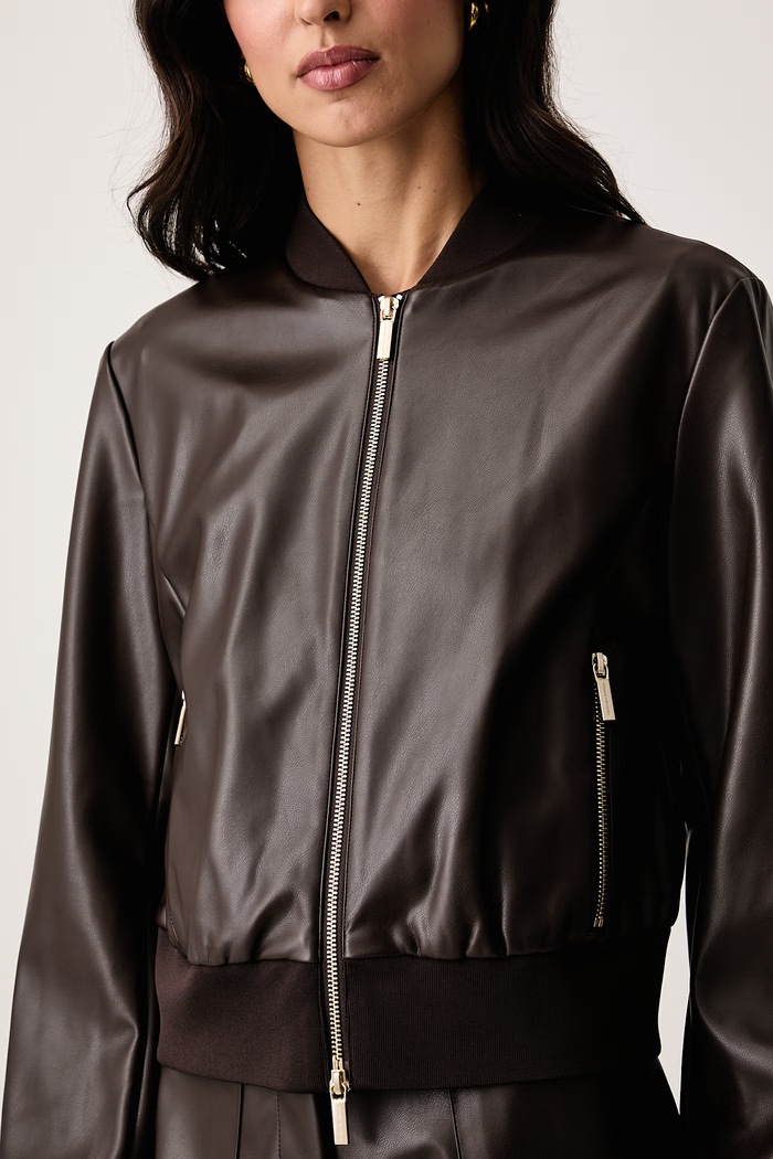 Bunda bomber dámska z imitácie semišu Armani Exchange XW003136.AF10203 hnedá