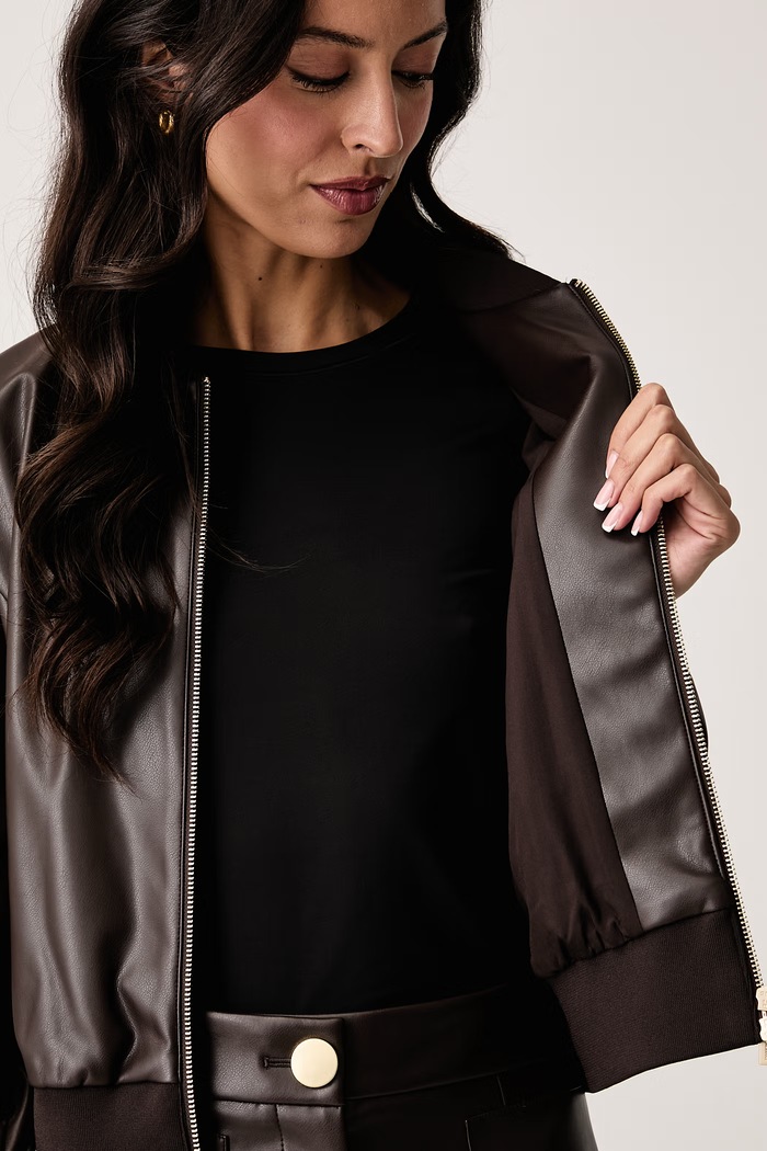 Armani Exchange Bunda bomber dámska z imitácie semišu XW003136.AF10203