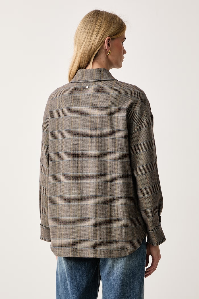 Odjeća Armani Exchange Oversize jakna za žene s vunom XW002922.AF26084 smeđa