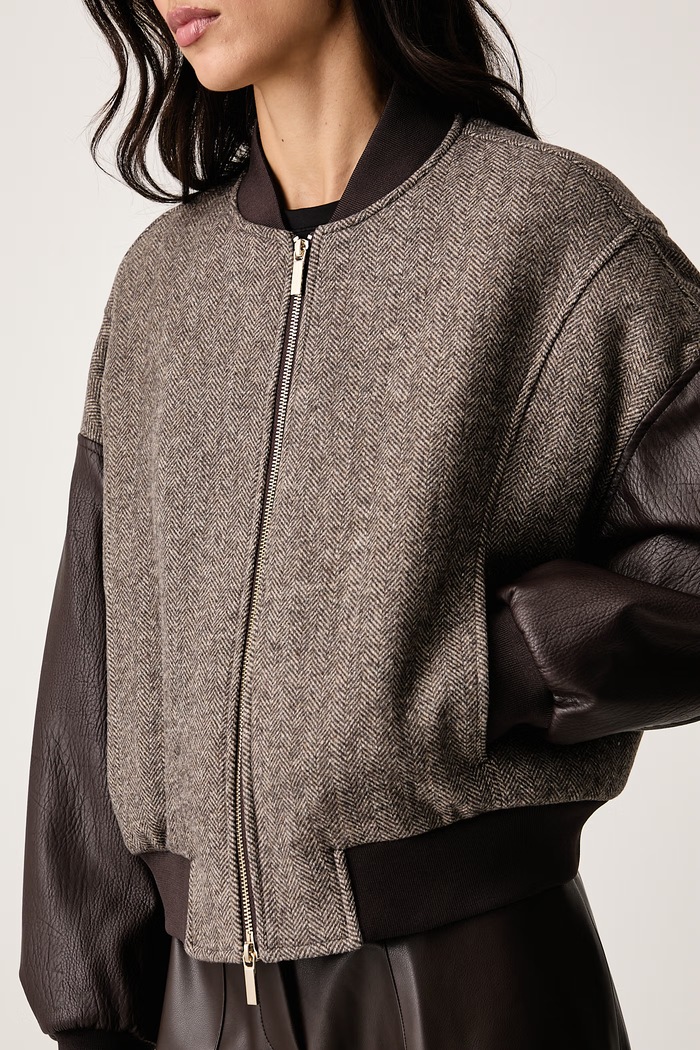 Bunda bomber dámska s vlnou Armani Exchange XW002450.AF26075 hnedá