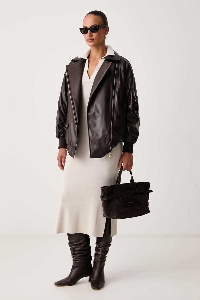 Armani Exchange Oversize jakna za žene XW002445.AF10203 smeđa AW26