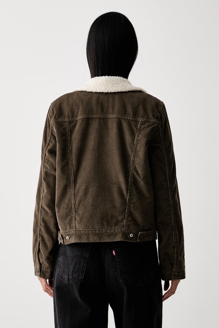 Дрехи Levi's късо яке дамско от джинс ORIGINAL SHERPA 36136.0148 зелен