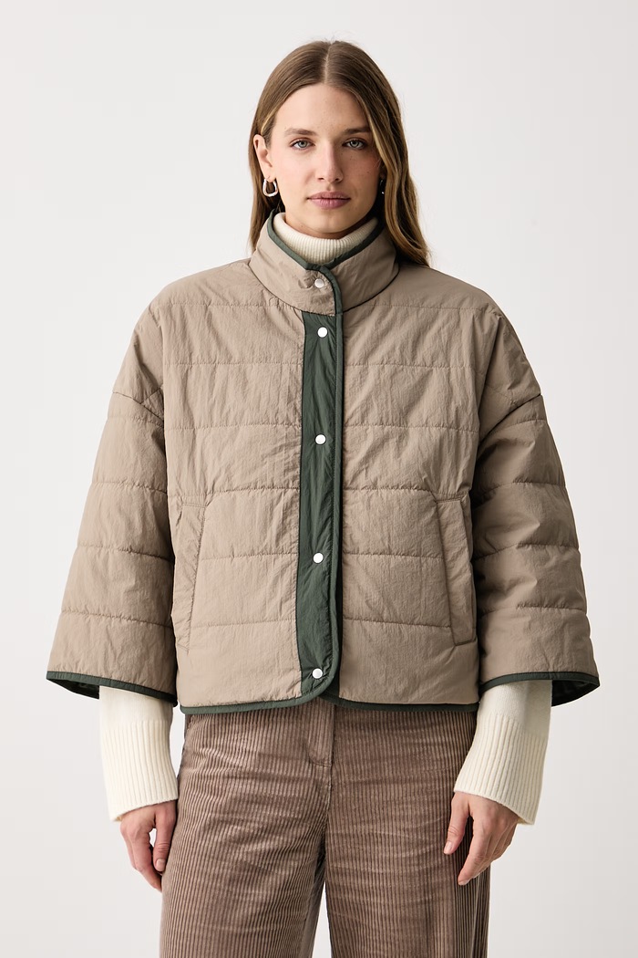 United Colors of Benetton Διπλής όψης μπουφάν γυναικείο 24RGDN0AE μπεζ AW26