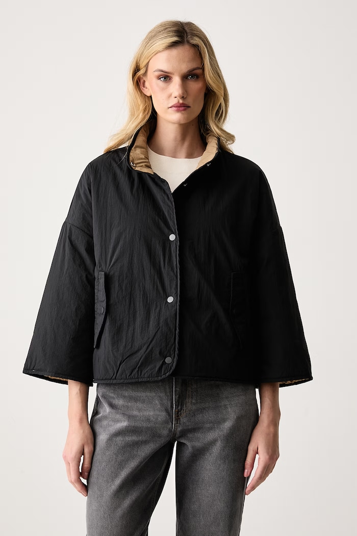 United Colors of Benetton Obojstranná bunda dámska čierna 24RGDN0AE