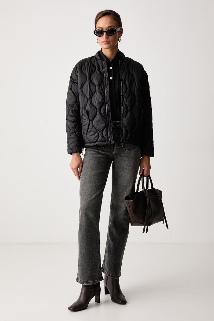 United Colors of Benetton Kurtka pikowana damska 2I2FDN0AF czarny AW26