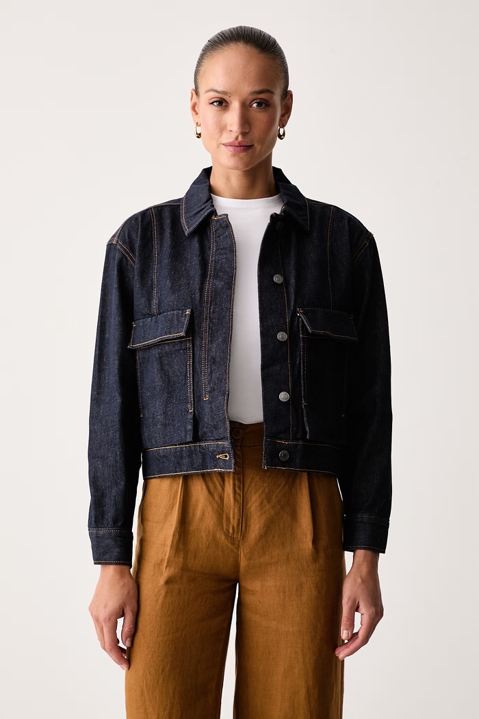 United Colors of Benetton Kurtka damska jeansowa granatowy 27KYDN0AD