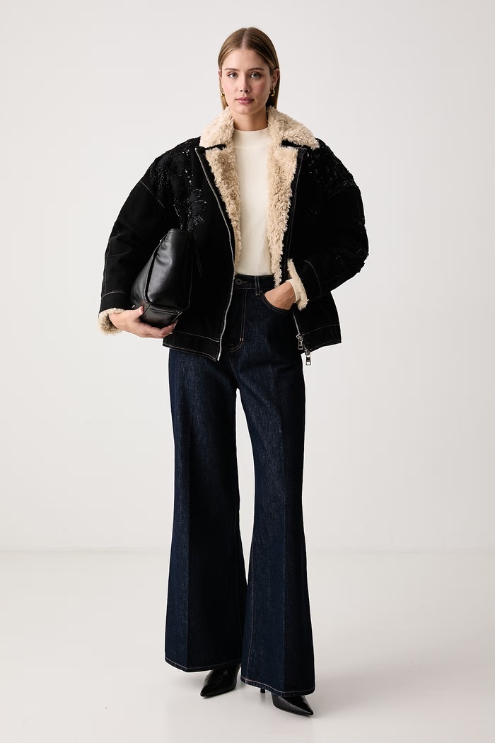Liu Jo Kurtka przejściowa damska jeansowa UF6152.D0347 czarny AW26