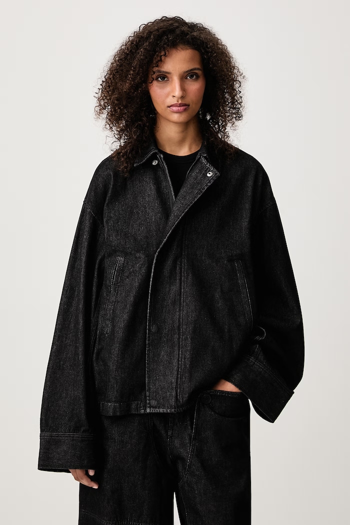 Y-3 W DNM JACKET krótka kurtka damska jeansowa czarny KS1442