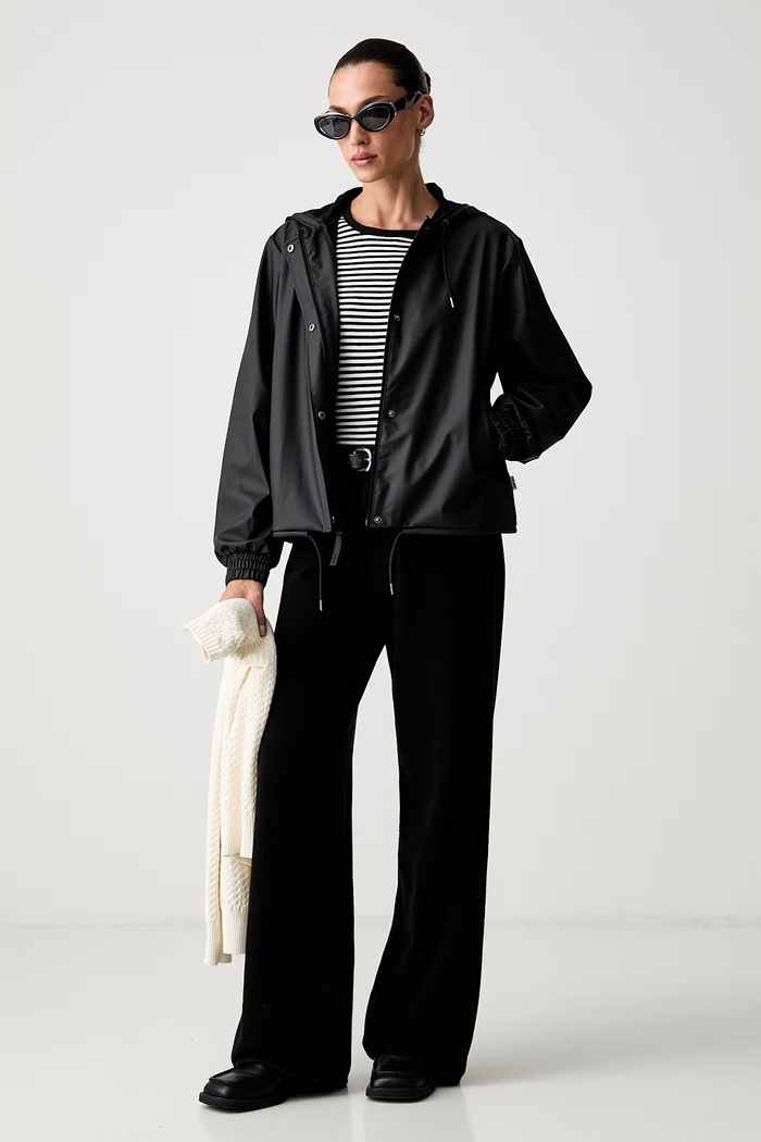 Rains krótka kurtka damska String W Jacket W3 18040.01 czarny AW26