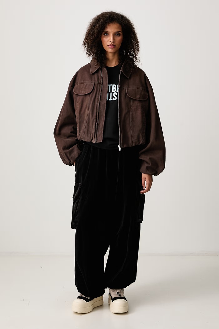 Axel Arigato Aerie kurtka jeansowa damska A4151002 brązowy AW26