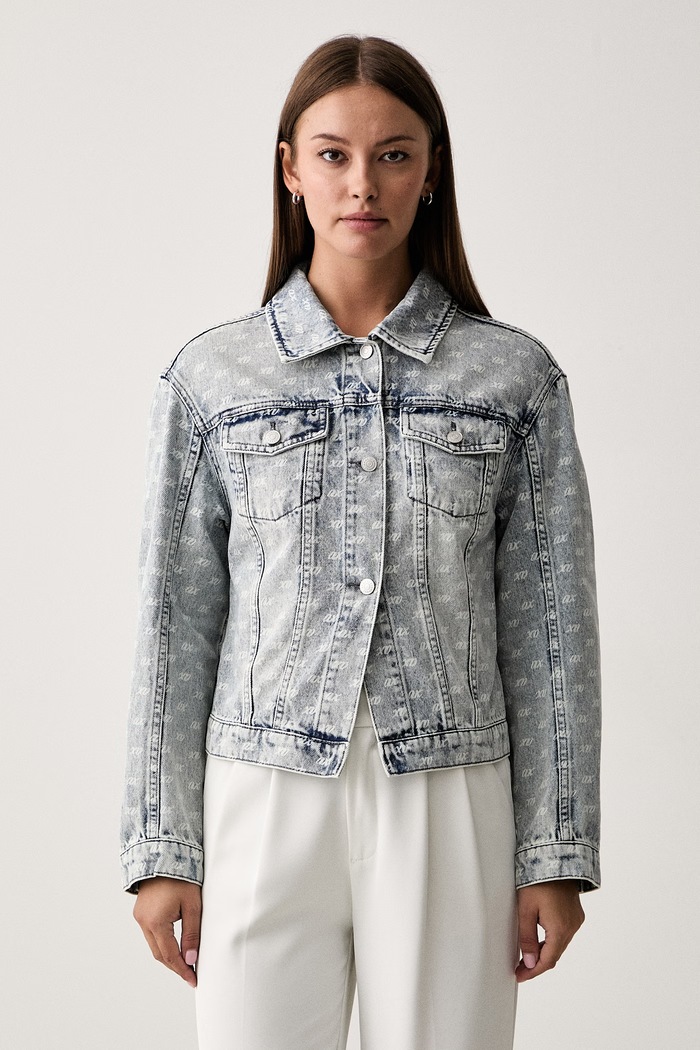 Armani Exchange kurtka damska jeansowa niebieski XW002533.AF25777