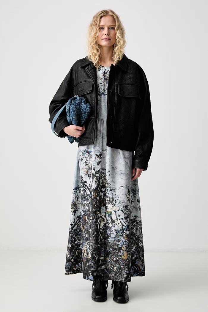 MUNTHE Krótka kurtka damska skórzana VINETH 263154726314 czarny AW26