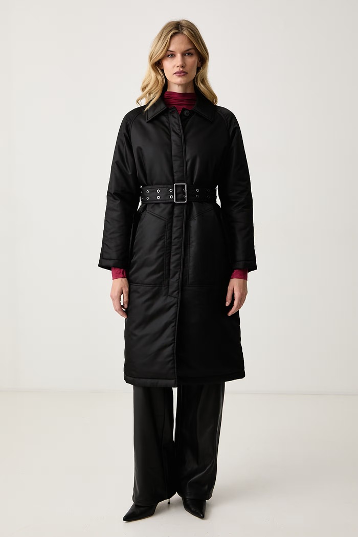Trussardi Długa kurtka damska czarny F008A000490N