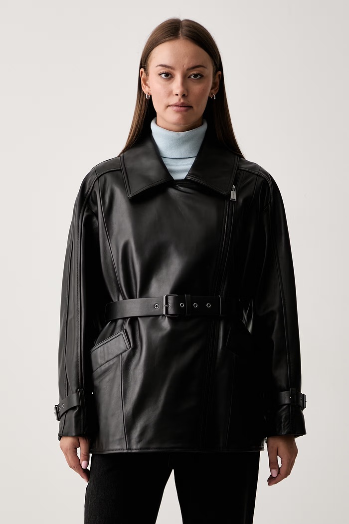 Trussardi kurtka damska skórzana czarny R303A000786N
