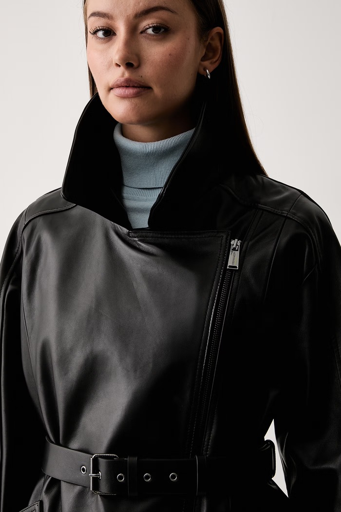 Trussardi kurtka damska skórzana czarny R303A000786N