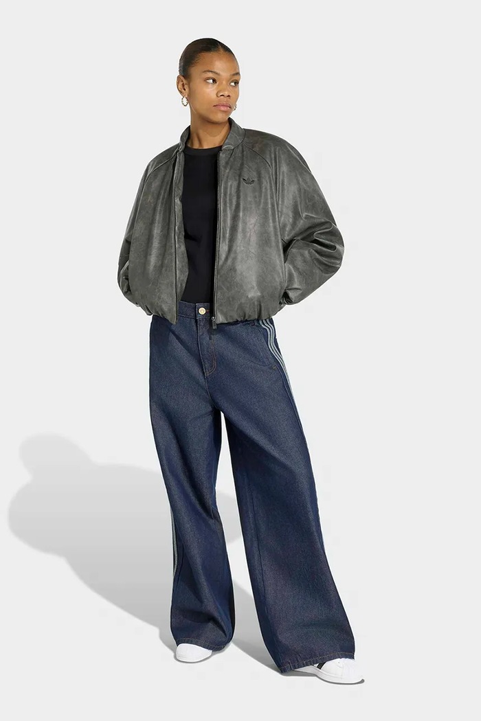 Oblečenie adidas Originals Bunda bomber dámska z imitácie kože KT4240 čierna
