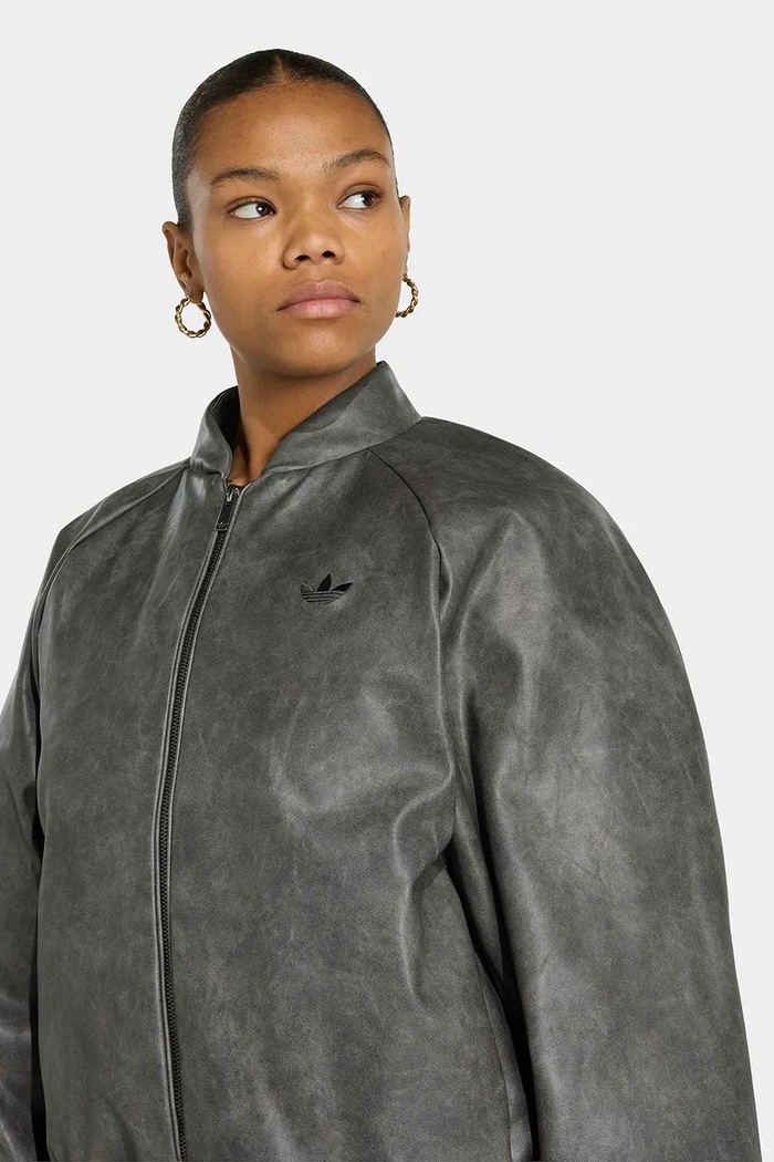 Bunda bomber dámska z imitácie kože adidas Originals KT4240 čierna