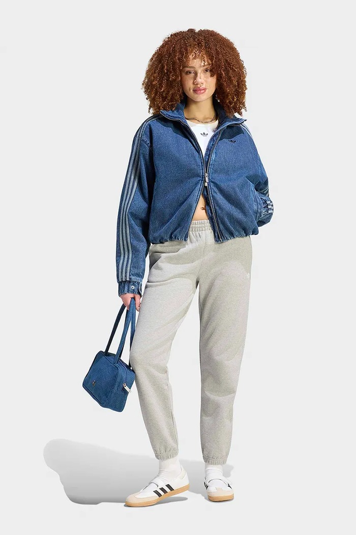 Odzież adidas Originals Kurtka przejściowa damska jeansowa Firebird KT4232 niebieski