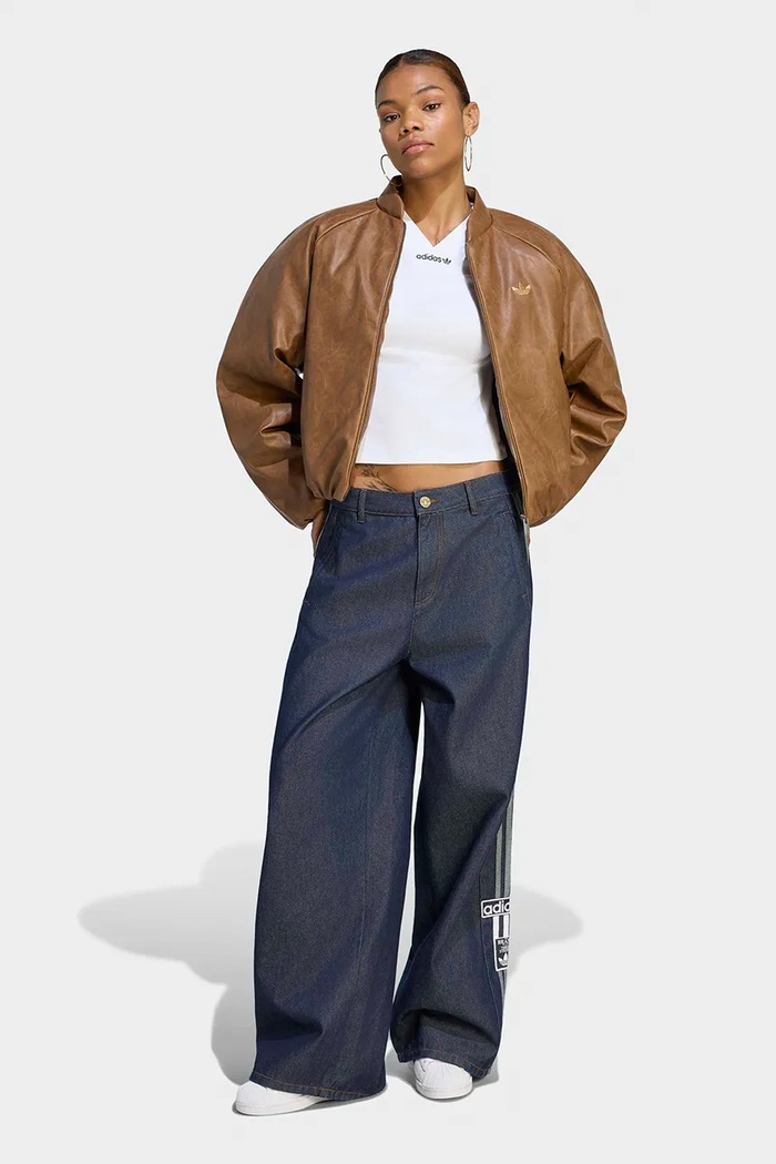 Oblečenie adidas Originals Bunda dámska z imitácie kože KR9573 hnedá