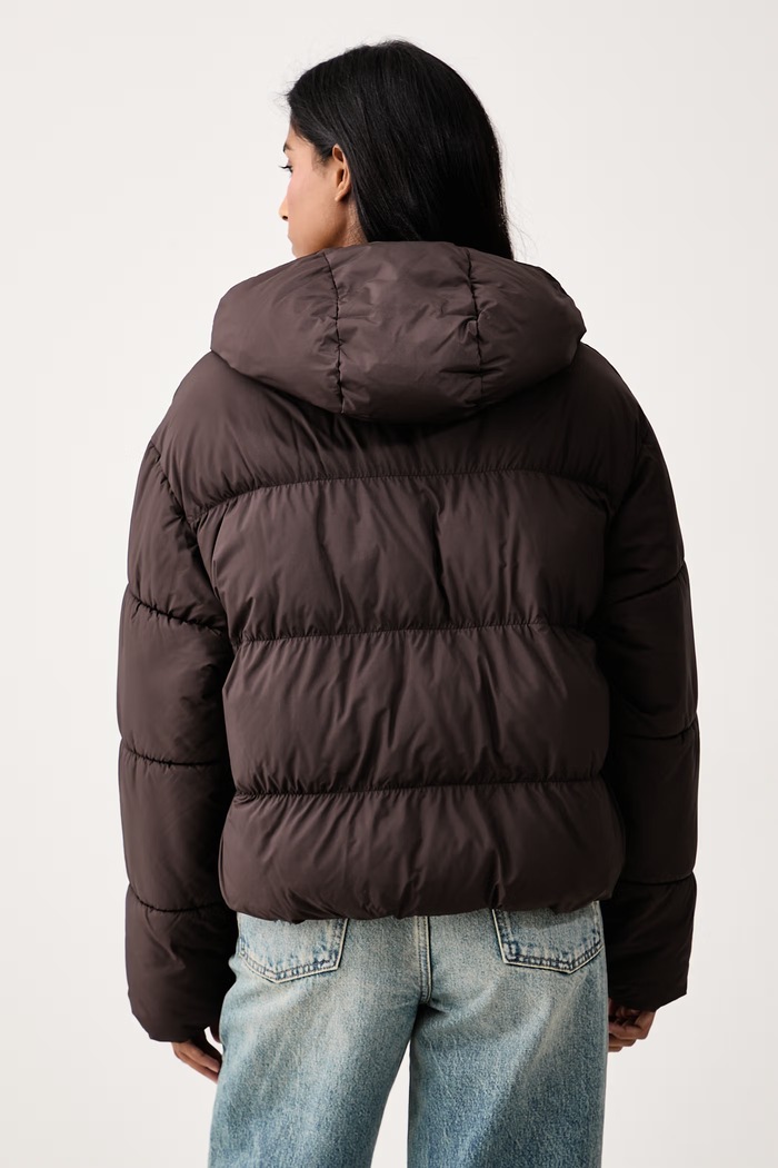 Oblačila adidas Originals Kratka jakna ženska Hooded Padded KR9559 rjava