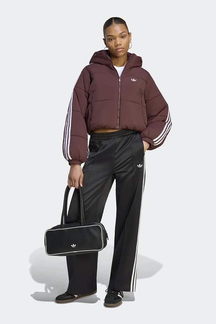 Oblečenie adidas Originals Krátka bunda dámska Adicolor Cropped Hooded Puffer KR9547 burgundské
