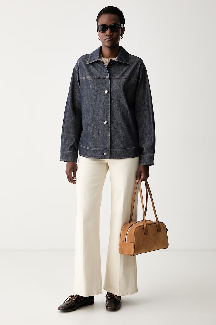 MM by Max Mara kurtka damska jeansowa MMLFANTE 2626916037600 granatowy AW26