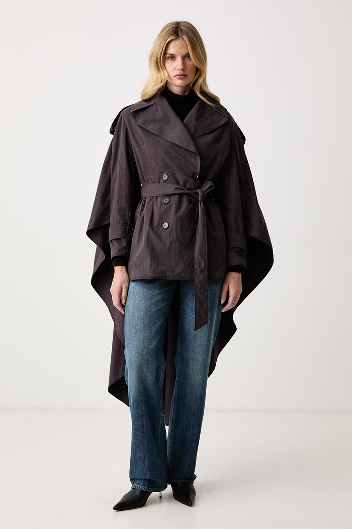 Elisabetta Franchi Trencz damski z bawełną fioletowy SP01066E2
