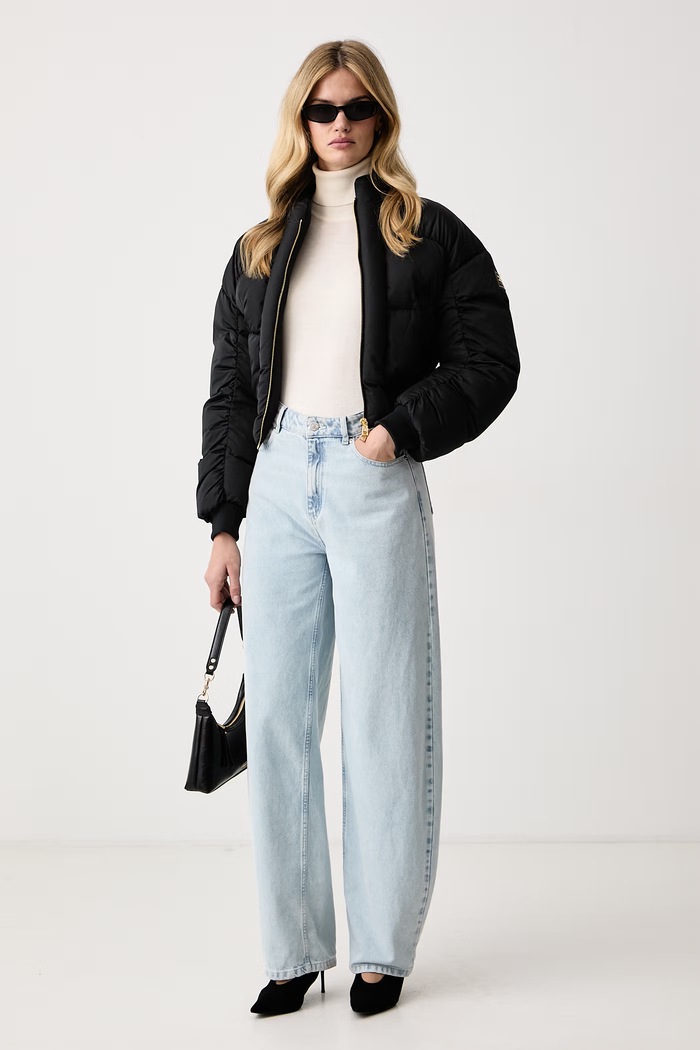 Elisabetta Franchi Krótka kurtka damska PI96D66E2 czarny AW26