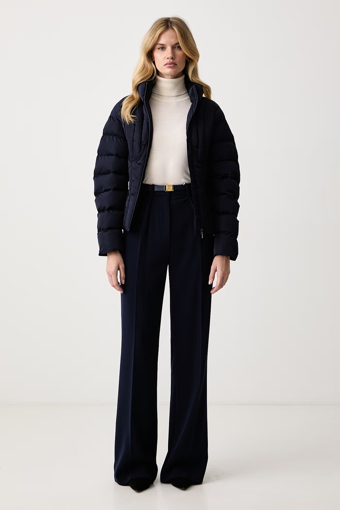 Elisabetta Franchi Kurtka pikowana damska PI95D66E2 granatowy AW26