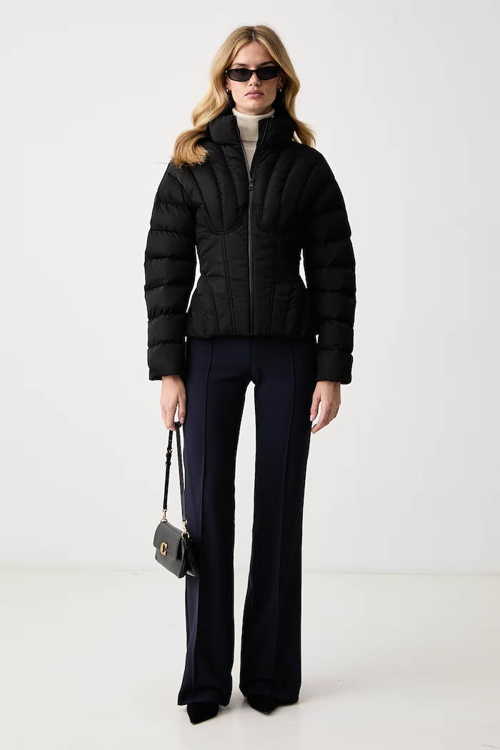Elisabetta Franchi Kurtka pikowana damska PI95D66E2 czarny AW26