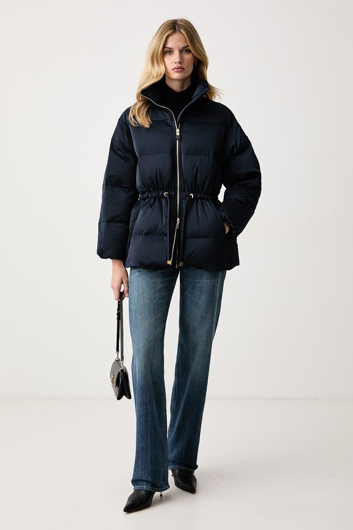 Elisabetta Franchi Kurtka pikowana damska PI94D66E2 granatowy AW26
