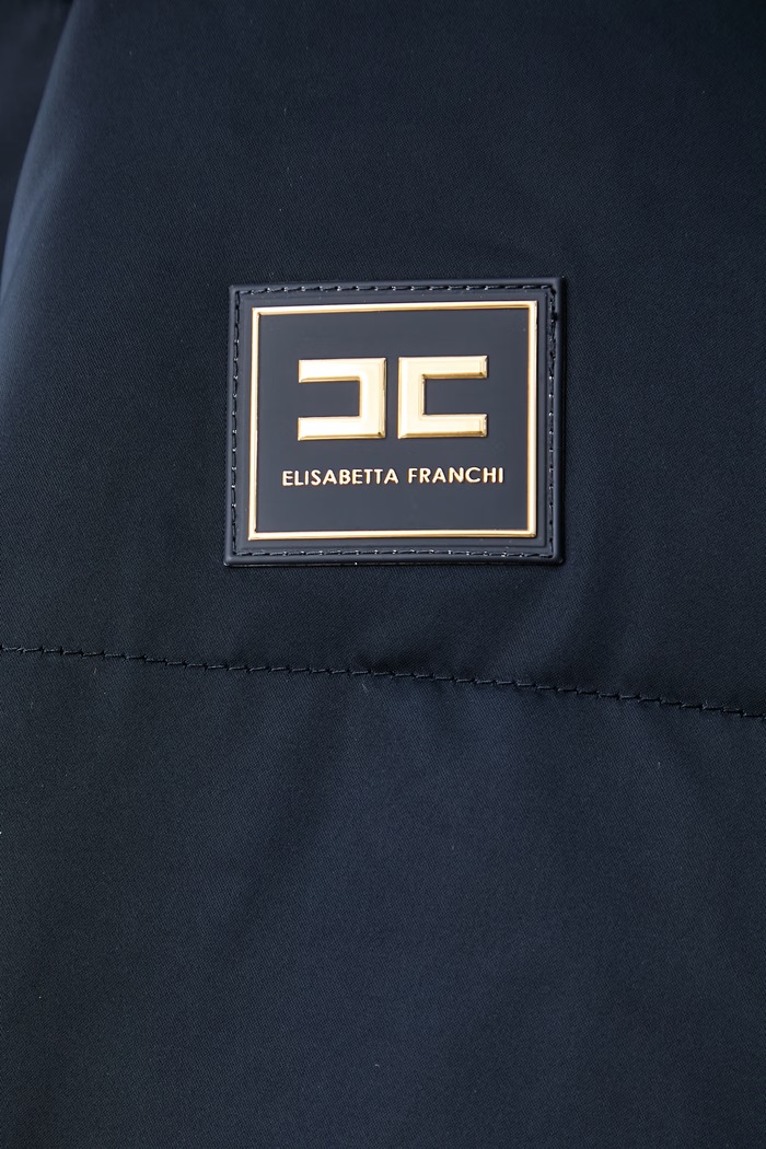 Kurtka pikowana damska Elisabetta Franchi granatowy PI94D66E2