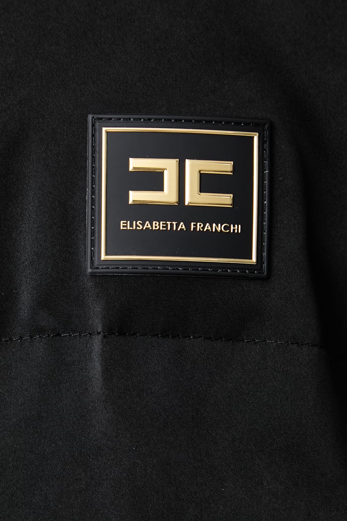Kurtka pikowana damska Elisabetta Franchi czarny PI94D66E2