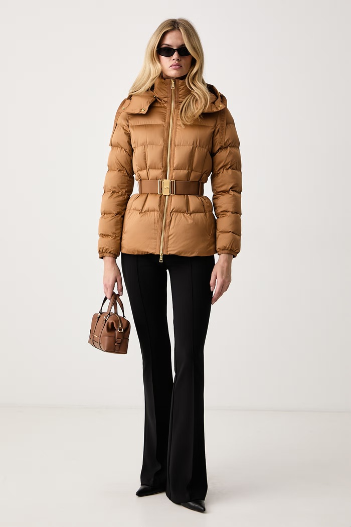 Elisabetta Franchi Kurtka damska PI92D66E2 brązowy AW26