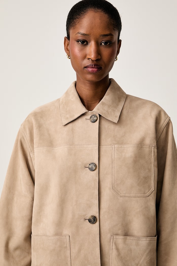 Weekend Max Mara kurtka damska zamszowa WKDGHIERA beżowy 2625446071600