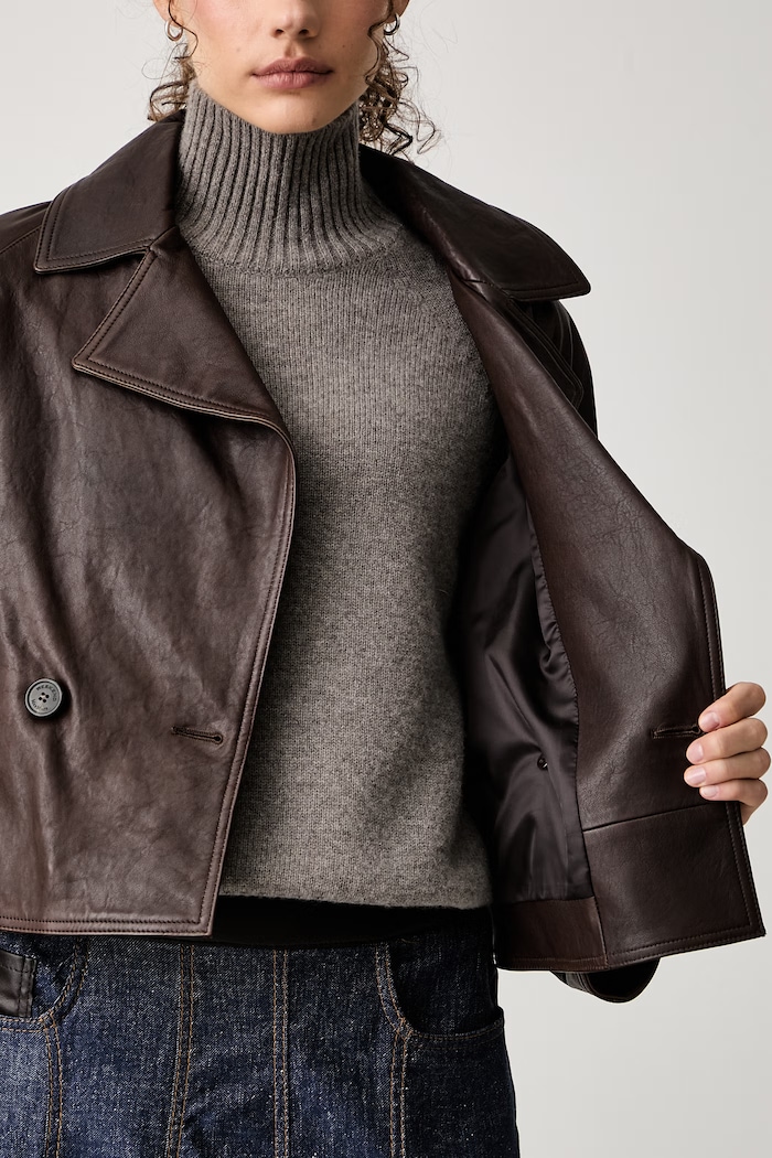 Weekend Max Mara Krótki trencz damski skórzany WKDFELINO 2625446051600