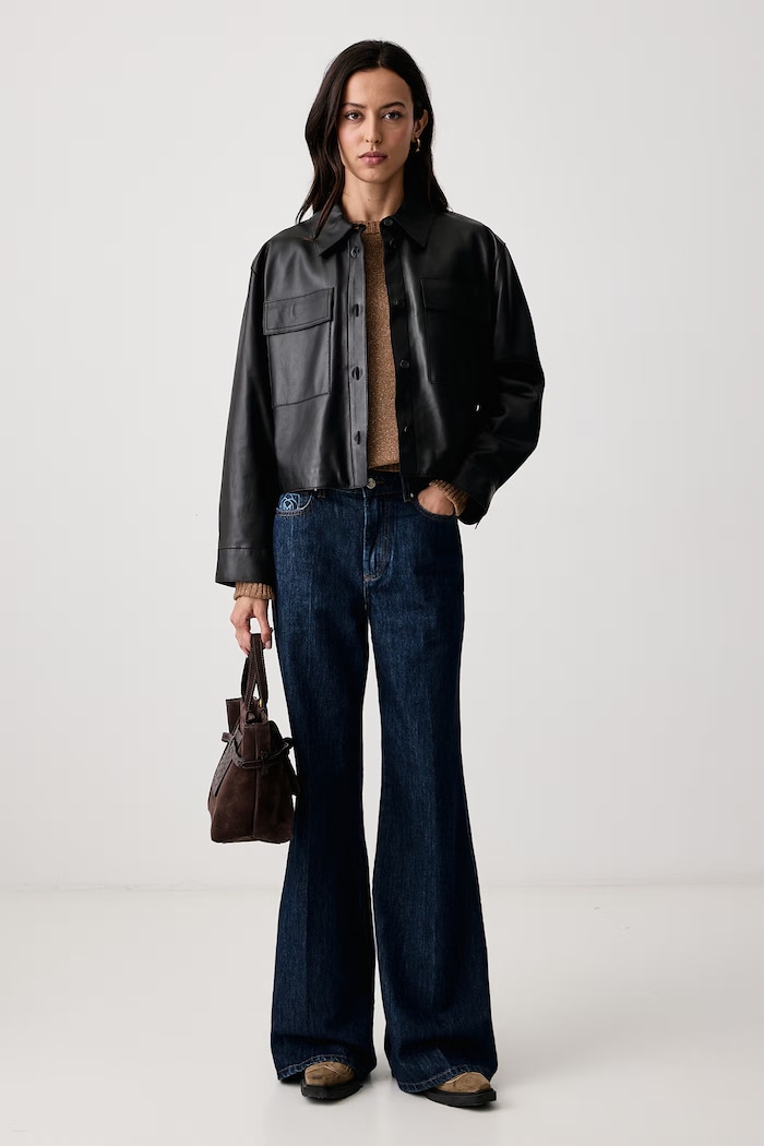Weekend Max Mara Kurtka koszulowa damska skórzana WKDPIOVRA 2625446021600 czarny AW26