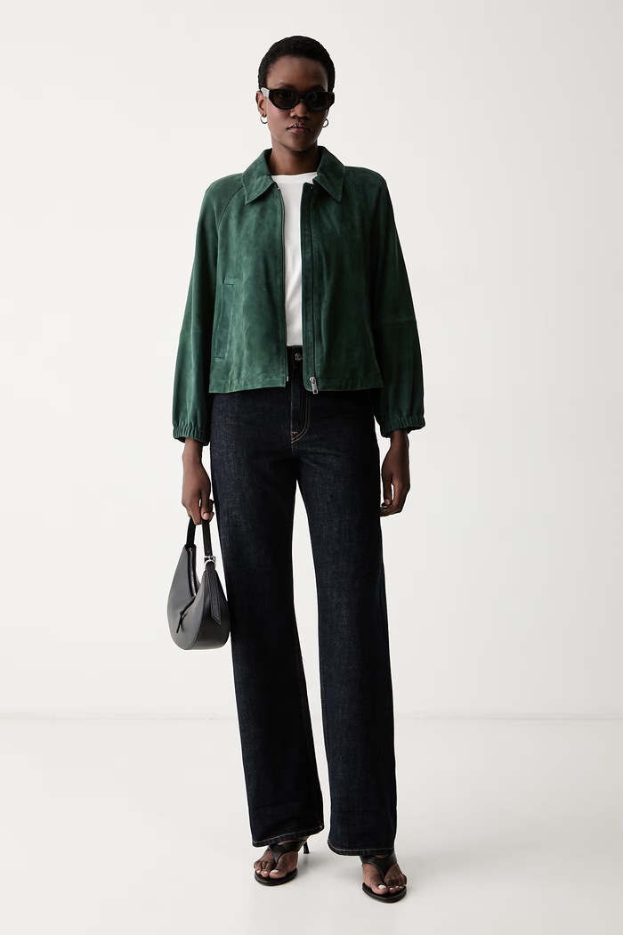 Weekend Max Mara kurtka przejściowa damska zamszowa WKDZUPPA 2625446011600 zielony AW26