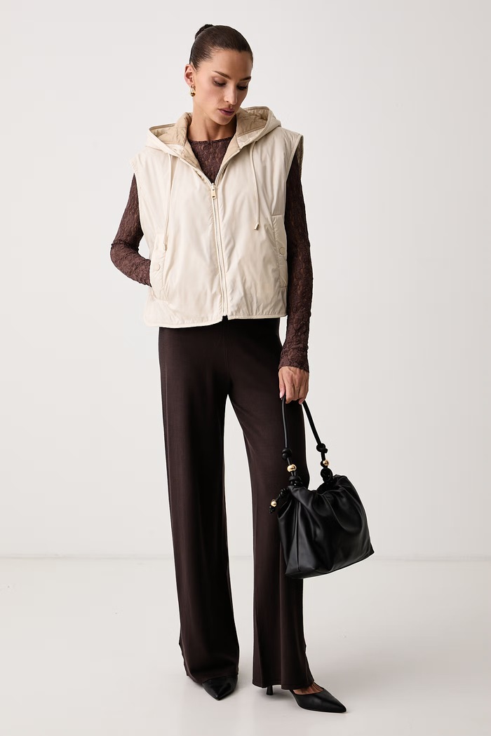 Odzież Weekend Max Mara Bezrękawnik damski WKDACCENNI 2625296011600 beżowy