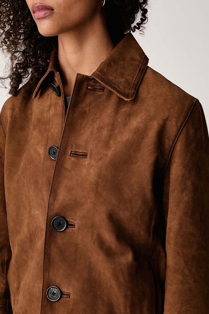Μπουφάν γυναικείο δέρμα σουέτ LESSA Zadig&Voltaire RWOW01289 καφέ