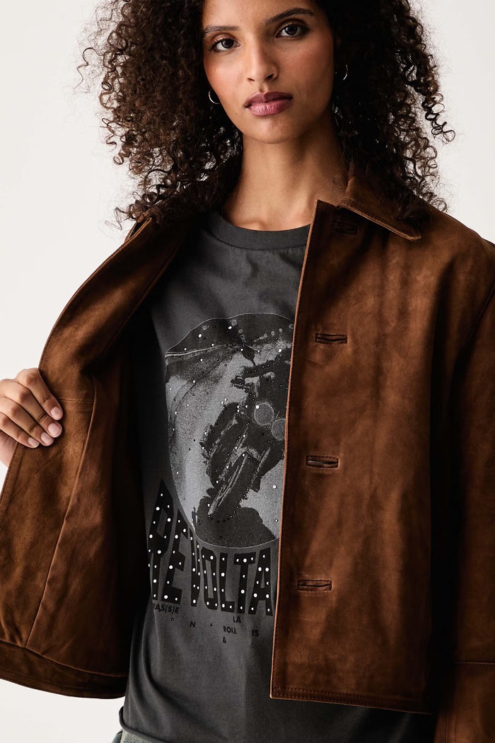 Zadig&Voltaire Μπουφάν γυναικείο δέρμα σουέτ LESSA RWOW01289