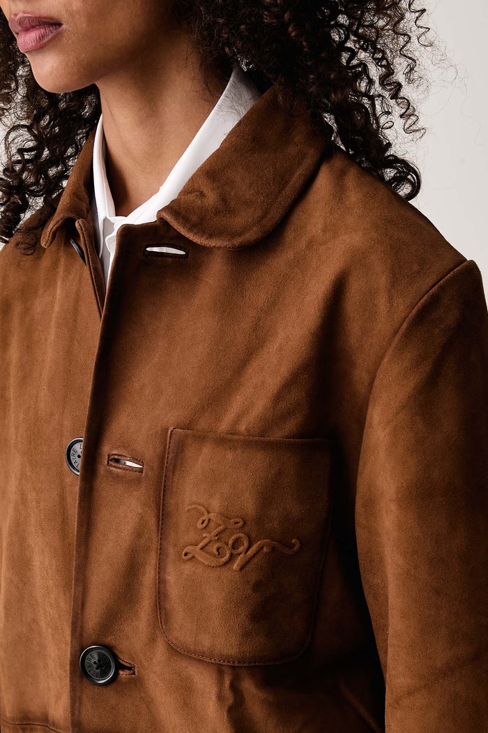 Μπουφάν γυναικείο δέρμα σουέτ VENEZIA Zadig&Voltaire RWOW01284 καφέ