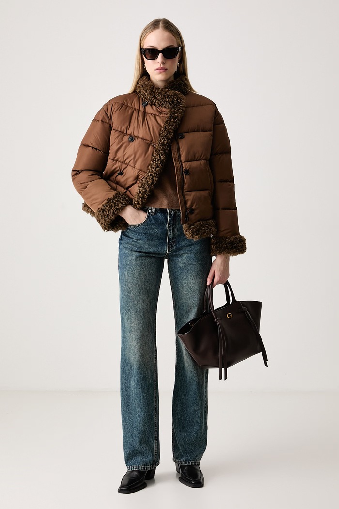 Save The Duck Kurtka pikowana damska REGINA D32847W.MEGA23 brązowy AW26