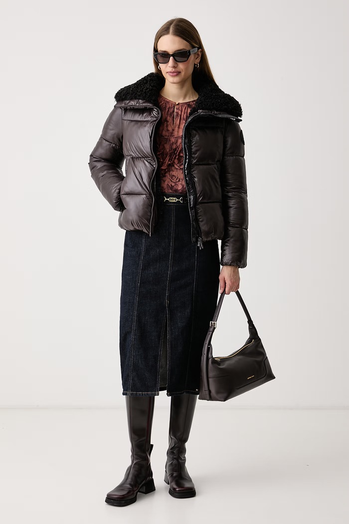 Save The Duck Geacă matlasată pentru femei MOMA D30974W.LOVE23 maro AW26