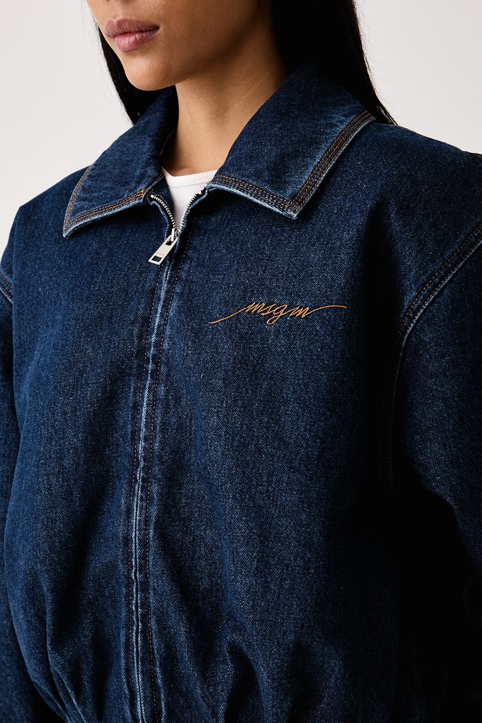Prehodna jakna ženska denim MSGM 4141MDH232L.267763 mornarsko modra